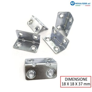 LASTRINA ANGOLARE 4 FORI 18 X 18 X 37 MM ZINCATA