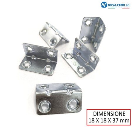 LASTRINA ANGOLARE 4 FORI 18 X 18 X 37 MM ZINCATA