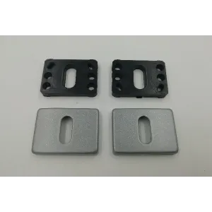 COPPIA BOCCHETTE PATENT REGUITTI GRIGIO METAL GREY