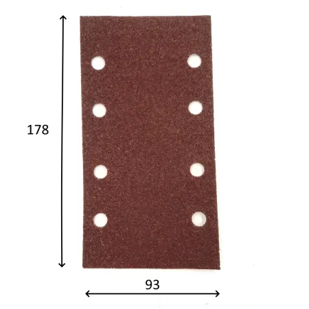 FOGLIO ABRASIVO VELCRATO 93X178 mm 8 FORI