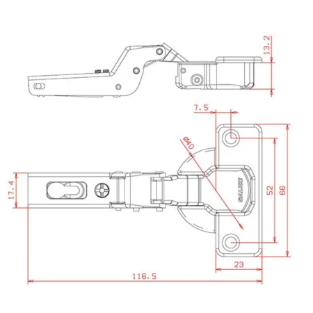 CERNIERA SALICE D.40 1/2 COLLO CFA7G99 CERNIERA SALICE D.40 1/2 COLLO CFA7G99