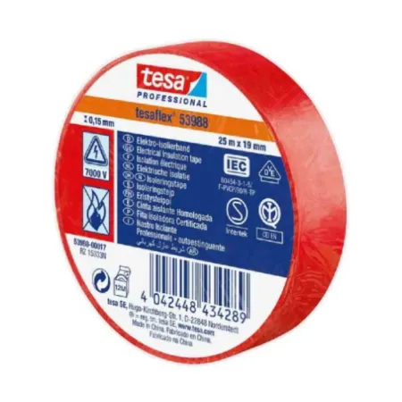 NASTRO ISOLANTE TESA MM 19 X 25 MT ROSSO