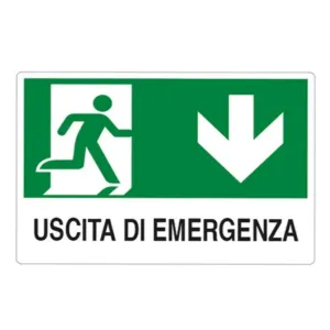 CARTELLO " USCITA DI EMERGENZA " IN PVC CM 30 X 20
