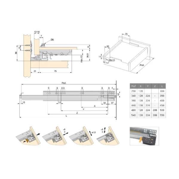 GUIDE EMUCA SILVER SOFT IN SET (DX+SX) CON AGGANCI
