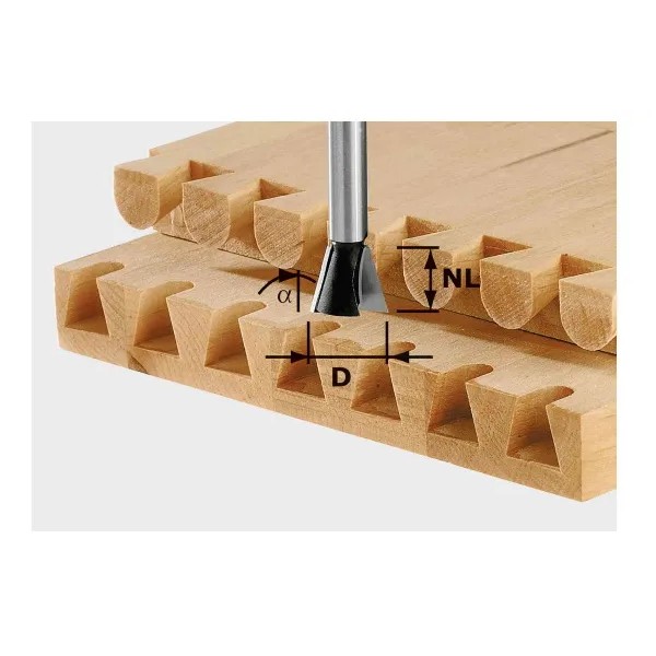 FRESA A CODA DI RONDINE FESTOOL D.14 mm 15°