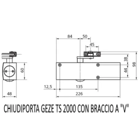 CHIUDIPORTA GEZE TS 2000VBC NERO SOLO CORPO (2 VALVOLE)