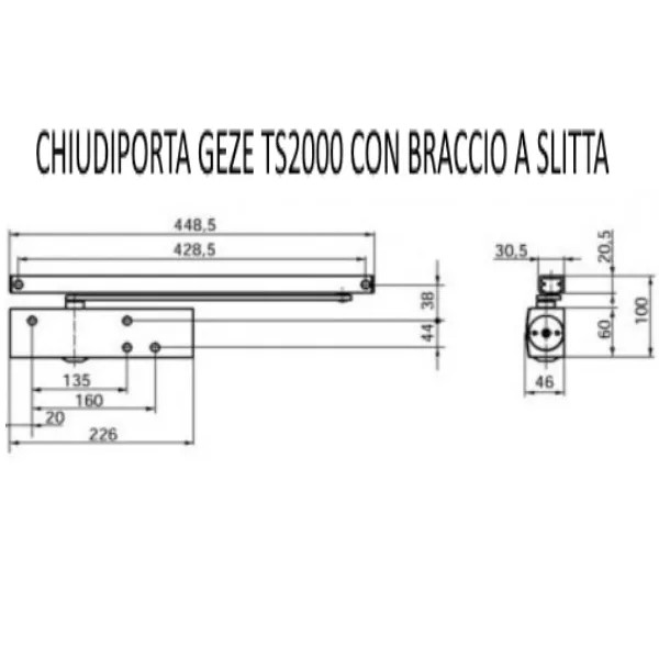 CHIUDIPORTA GEZE TS 2000VBC NERO SOLO CORPO (2 VALVOLE)