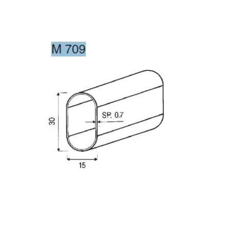 TUBO IN FERRO CROMATO 30X15 mm