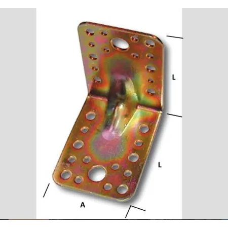 PIASTRA PIEGATA MM 85X85X65 mm ZINCATA GIALLA