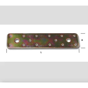 PIASTRA DIRITTA MM 180X40X2 mm ZINCATA GIALLA
