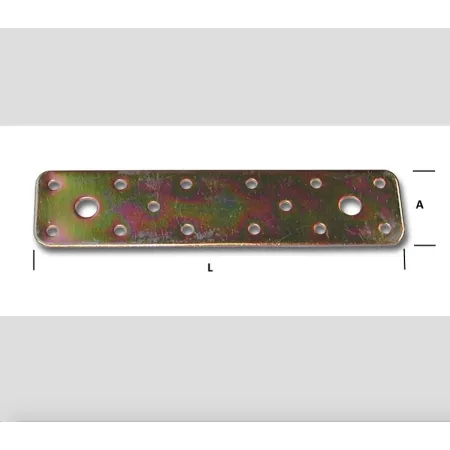 PIASTRA DIRITTA MM 180X40X2 mm ZINCATA GIALLA