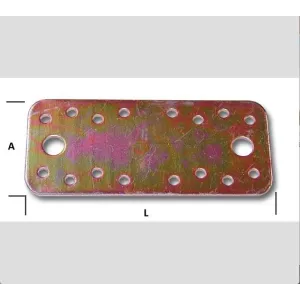 PIASTRA DIRITTA MM 130X55X2 mm ZINCATA GIALLA