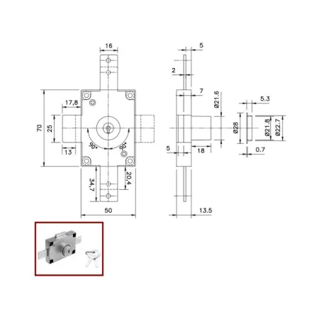 SERRATURA OMR 220330 DX 3 PUNTI CHIUSURA