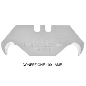 CONF. 100 LAME STANLEY TRAPEZOIDALI AD UNCINO 1-11-983