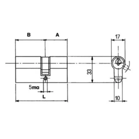 CILINDRO SAGOMATO CORTELLEZZI PRIMO PC MM.61 27/31 CON CAMMA BASSA