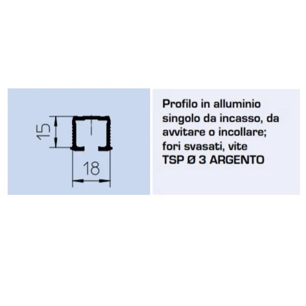 BINARIO SLIDING ALLUMINIO per mod.COLIBRI' MT.3