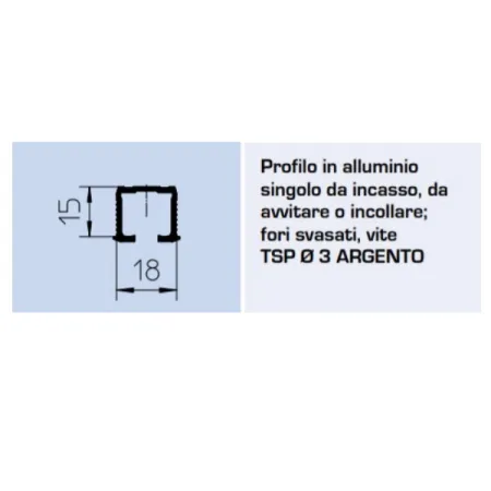 BINARIO SLIDING ALLUMINIO per mod.COLIBRI' MT.3