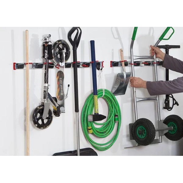 BARRA PORTA ATTREZZI CM 100 IN ALLUMINIO CON 6 GANCI BRUNS - PROMO -