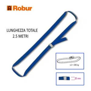CINGHIA IN POLIPROPILENE BLU CON FIBBIA SERRAGGIO MT.2.5