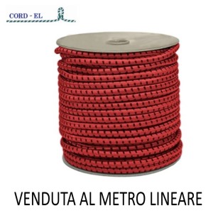 FUNE ELASTICA ROSSA IN BOBINA VENDUTA AL METRO