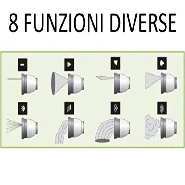 IDROPISTOLA X GIARDINO CON MULTIGETTO DA 8 FUNZIONI