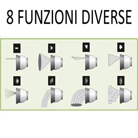 IDROPISTOLA X GIARDINO CON MULTIGETTO DA 8 FUNZIONI