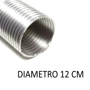 TUBO X STUFE/CAPPE ALLUMINIO FLESSIBILE DIAMETRO 12 CM