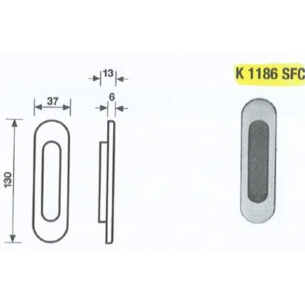 MANIGLIA INCASSO VALLI & VALLI K1186 SFC BRUNITO SENZA FORO CHIAVE