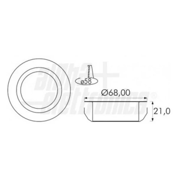 FARETTO DA INCASSO BIANCO PER INTERNO FORO 58 mm SENZA LAMPADINA