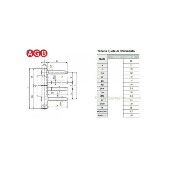 CERNIERA ANUBA REGISTRABILE 3D D.14 ZINCO SILVER