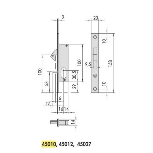 SERRATURA CISA 45010-16-0