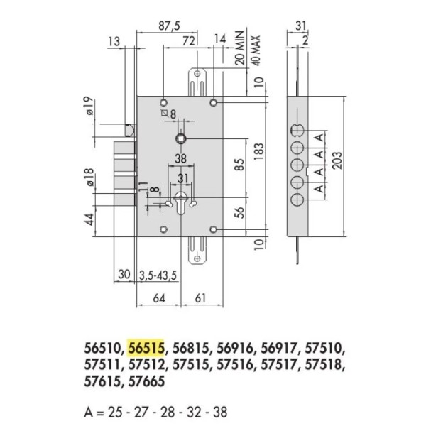 SERRATURA CISA 56515-28-0