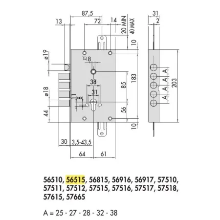 SERRATURA CISA 56515-28-0
