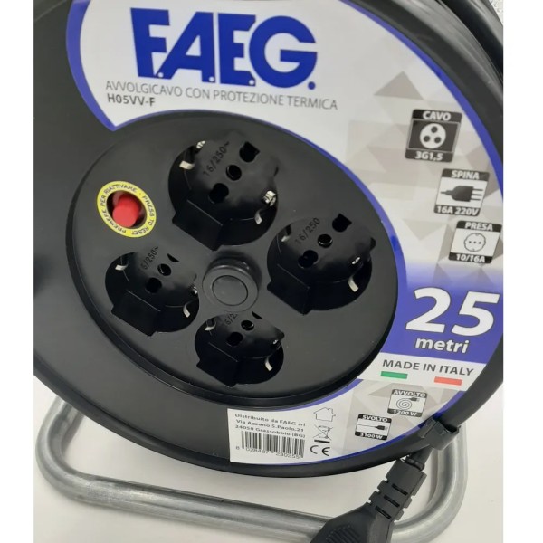 AVVOLGICAVO FAEG 23025 MT.25 CAVO 3X1,5 OFFERTA