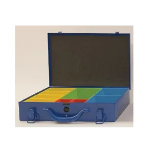 VALIGIA PORTAMINUTERIA IN LAMIERA CON 9 VASCHETTE  MM.330X226X68