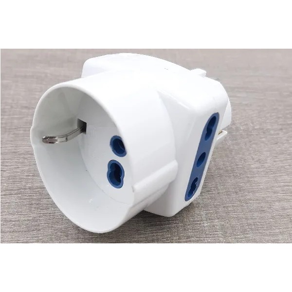 SPINA SCHUKO TRIPLA con PRESA SCHUKO FAEG 16A BIANCA