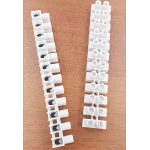 BLISTER 2 MORSETTIERE da 12 POLI PLASTICA BIANCA