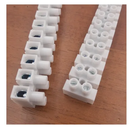 BLISTER 2 MORSETTIERE da 12 POLI PLASTICA BIANCA