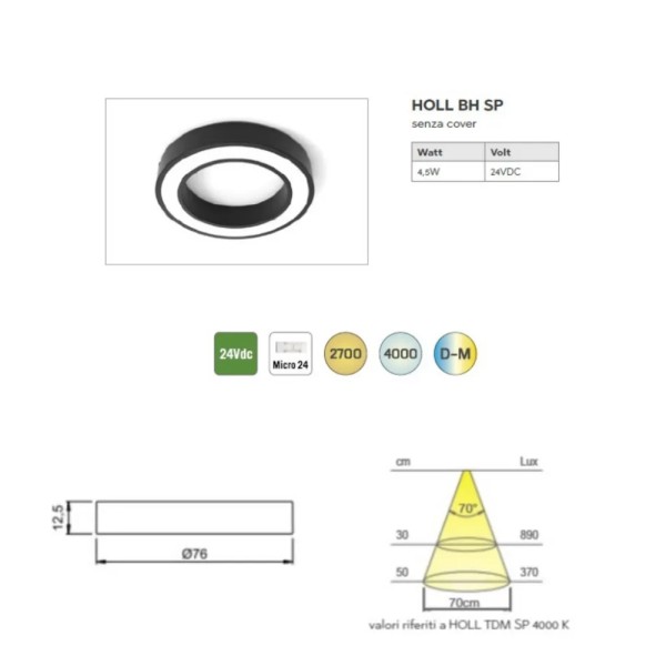 LAMPADA SOTTOPENSILE/MENSOLE DOMUS LINE HOLL BH SP D-MOTION SENZA TRASFORMATORE -PROMO-