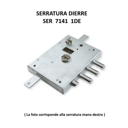 SERRATURA DIERRE 7141 ENTRATA 70 mm DESTRA 3 CATENACCI + 1/2 GIRO