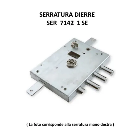 SERRATURA DIERRE 7142 ENTRATA 70 mm DESTRA 3 CATENACCI + 1/2 GIRO