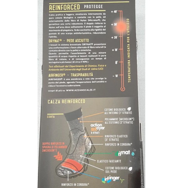 CALZA FASSI CORTA RINFORZATA DRYNAT 39/42 -PROMO-