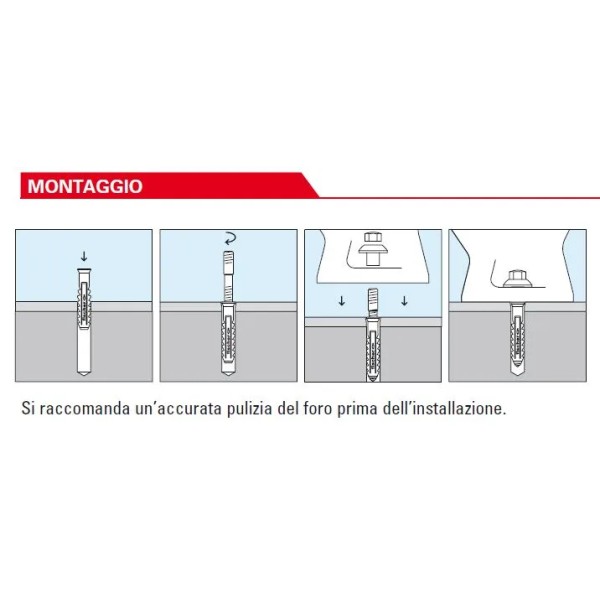 TASSELLI FISCHER WB 2 INOX -IN CONFEZIONE DA 4-