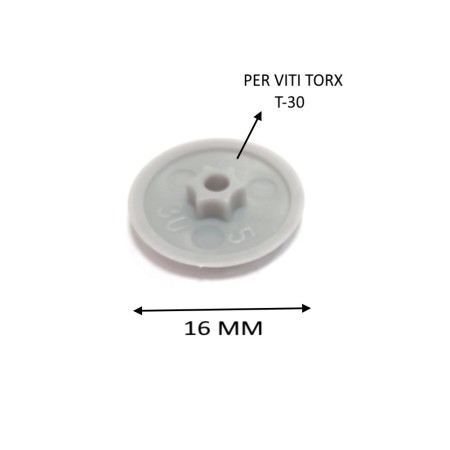 CAPPUCCIO IN PLASTICA CON IMPRONTA TORX 30