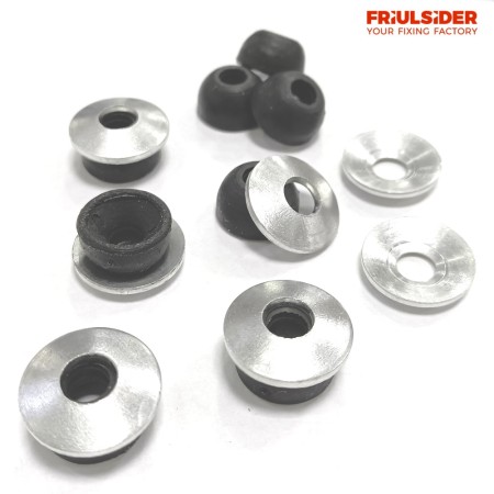 RONDELLA ALLUMINIO MINI BAZ CON GUARNIZIONE DIAM. 19 MM - FORO 6.5 MM