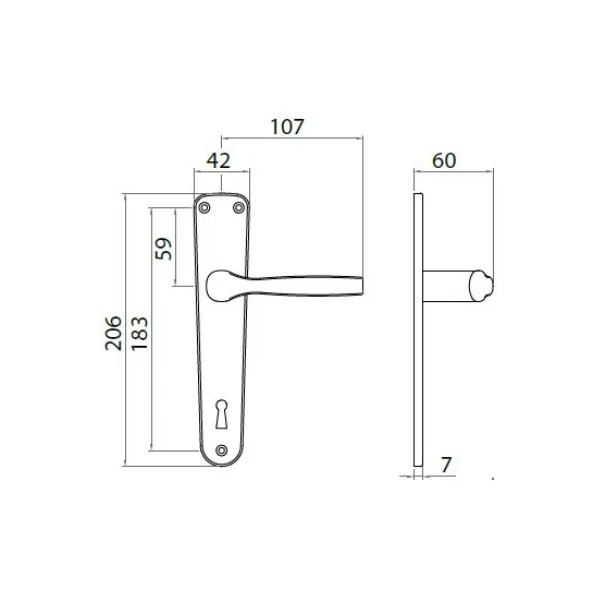 MANIGLIA GPB GABRY PLACCA YALE ALLUMINIO BRONZO