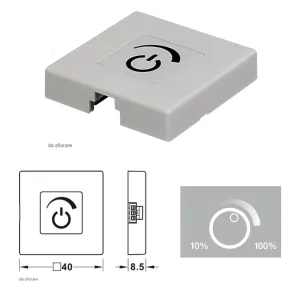 INTERRUTORE A SFIORO DIMMERABILE 40X40mm HAFELE DA APPLICARE BIANCO 833.89.177 SENZA CAVO