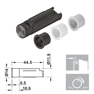 SENSORE RETROANTA/DIMMER 2 FUNZIONI HAFELE DA INCASSO d. 12mm 833.89.334 SENZA CAVO