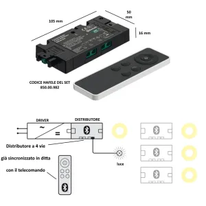 SET DISTRIBUTORE BOX A 4 VIE CON TELECOMANDO HAFELE LOOX5 MESH ECO 24V 850.00.982