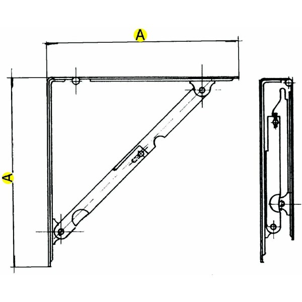 MENSOLA PIEGHEVOLE 20X20 BIANCO